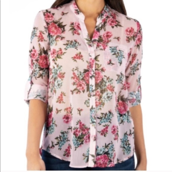 Kut from the Kloth Tops - Kut From The Kloth Floral Blouse In Flower Fields pink gray size small NWT